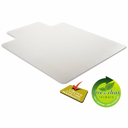 Deflecto Chair Mat 46"x60", Traditional Lip Shape, Clear, for Carpet, Thickness: 3/8" CM13433F